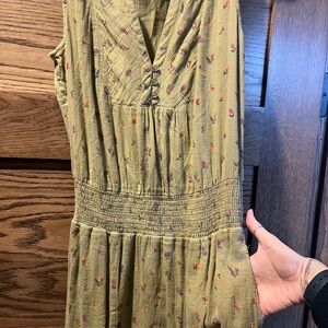 Prana Olive Green Floral Dress